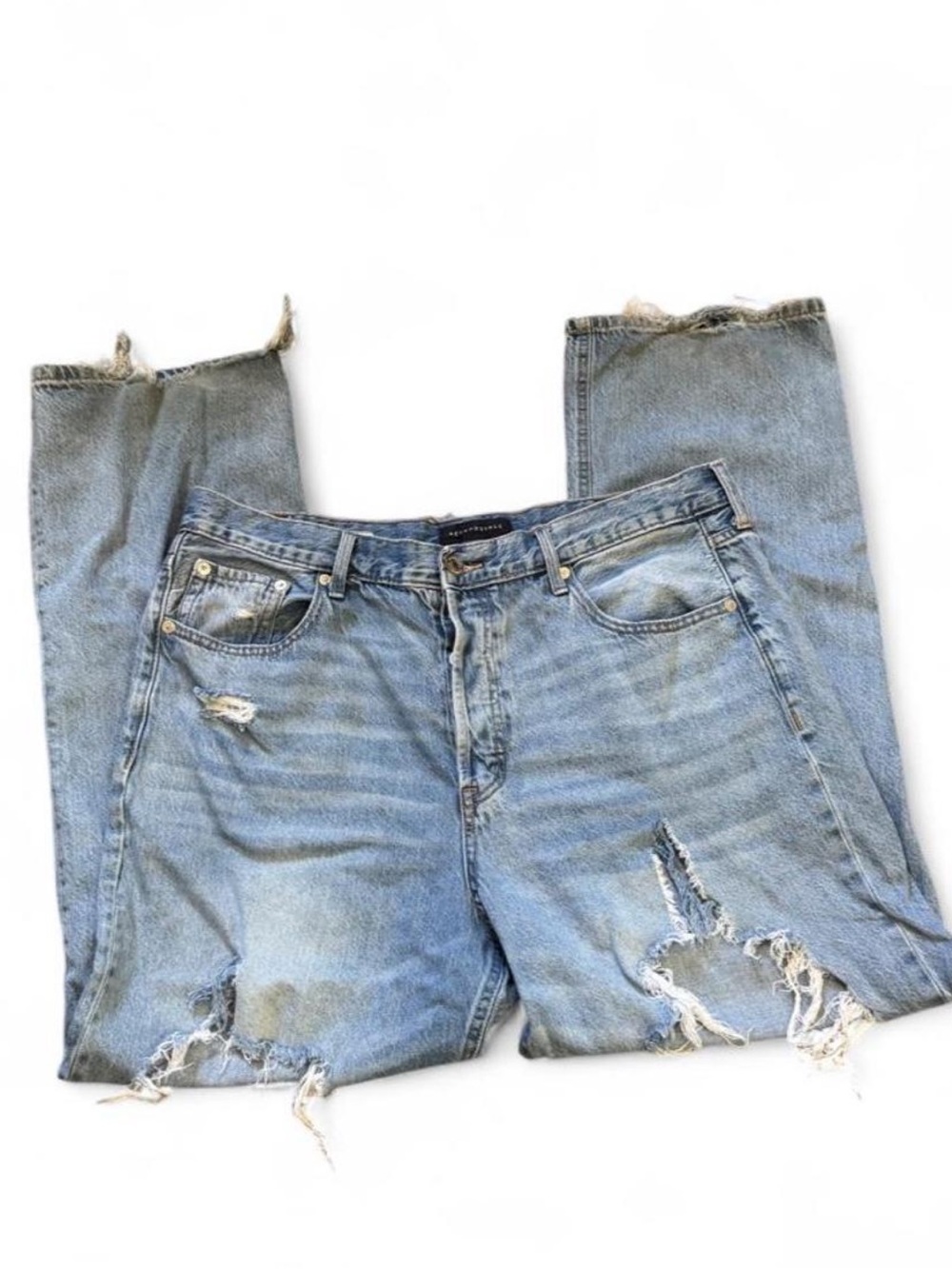 Aeropostale vintage Light Blue Distressed ripped Relaxed 90s baggy womens Jeans